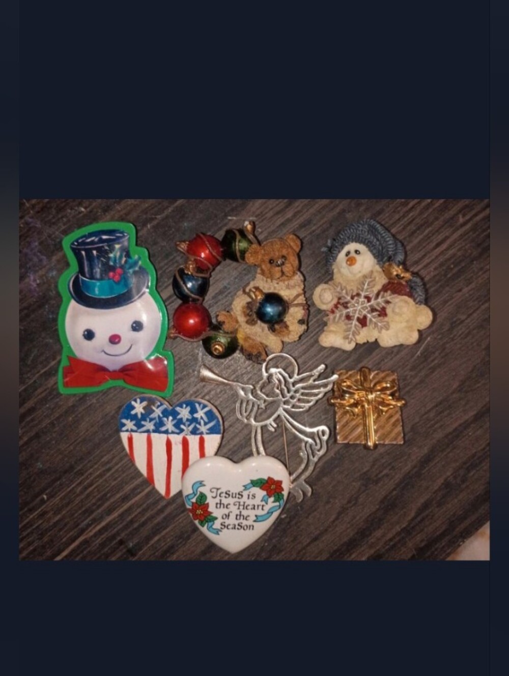 Vintage 90's Christmas & Patriotic Pin Lot